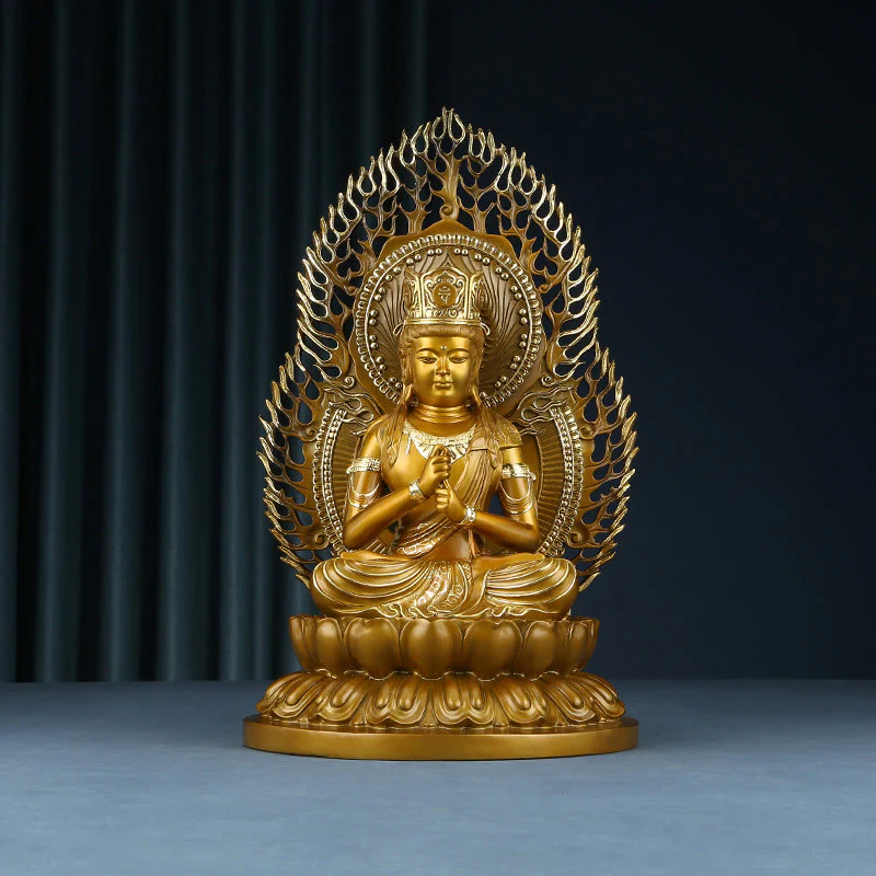Buddha Stones Tathagata Buddha Figurina Serenità Statua in rame Decorazione per la casa Offerta