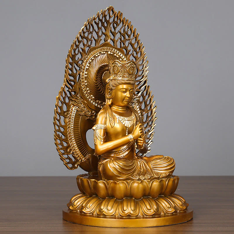 Buddha Stones Tathagata Buddha Figurina Serenità Statua in rame Decorazione per la casa Offerta - Image 3
