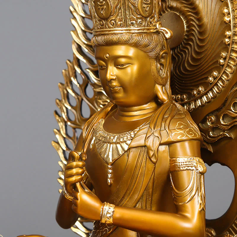 Buddha Stones Tathagata Buddha Figurina Serenità Statua in rame Decorazione per la casa Offerta - Image 5