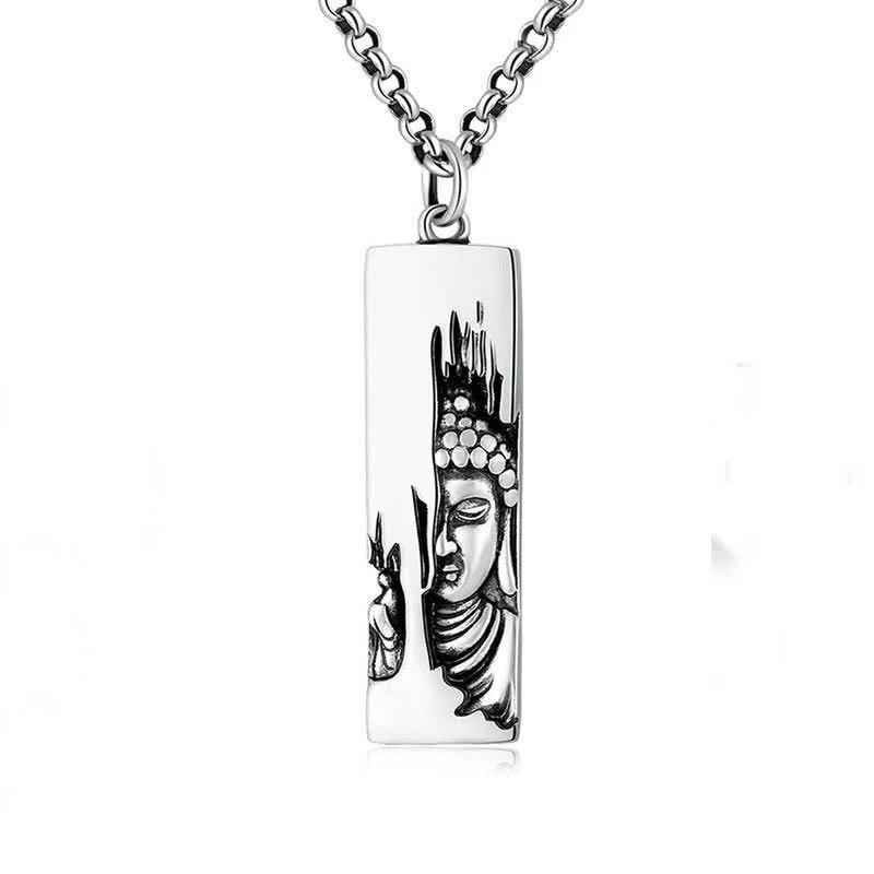 Collana con ciondolo in stile vintage Buddha Stones, Tathagata Buddha, amuleto di protezione e forza portafortuna - Image 4