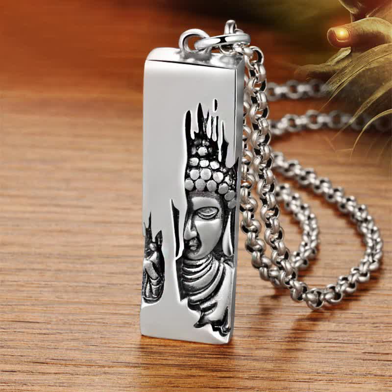 Collana con ciondolo in stile vintage Buddha Stones, Tathagata Buddha, amuleto di protezione e forza portafortuna - Image 5