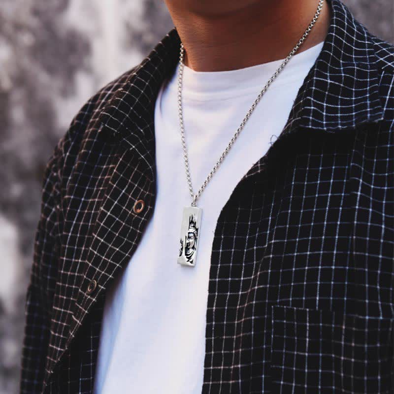 Collana con ciondolo in stile vintage Buddha Stones, Tathagata Buddha, amuleto di protezione e forza portafortuna - Image 7