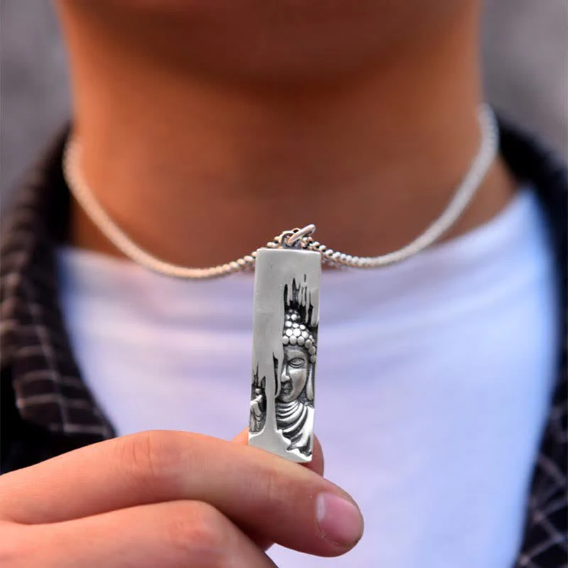 Collana con ciondolo in stile vintage Buddha Stones, Tathagata Buddha, amuleto di protezione e forza portafortuna - Image 8