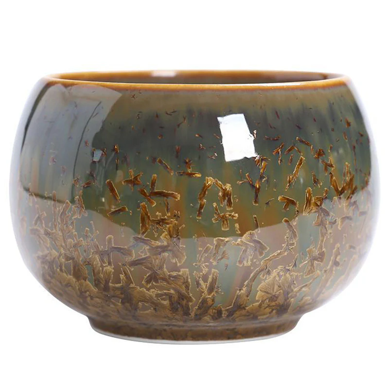 Buddha Stones Tazza da tè in ceramica marrone colorata Tazza da tè Kung Fu Ciotola - Image 4