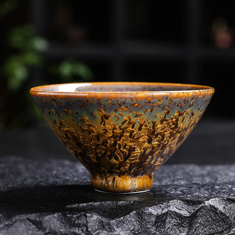Buddha Stones Tazza da tè in ceramica marrone colorata Tazza da tè Kung Fu Ciotola - Image 9