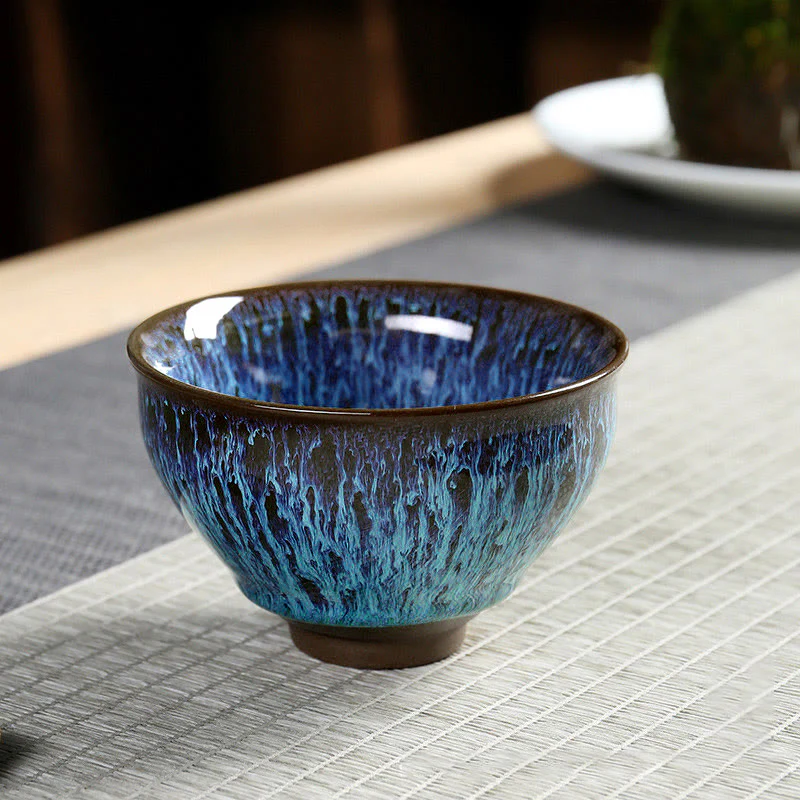 Buddha Stones Tazza da tè in ceramica multicolore Tazza da tè Ocean Wave - Image 4