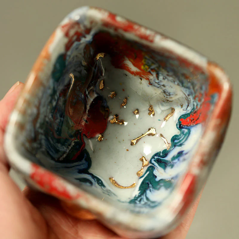 Buddha Stones Tazza da tè in ceramica Shino raffigurante il Buddha in meditazione di Dunhuang dipinta a mano, tazza da tè Kung Fu - Image 12