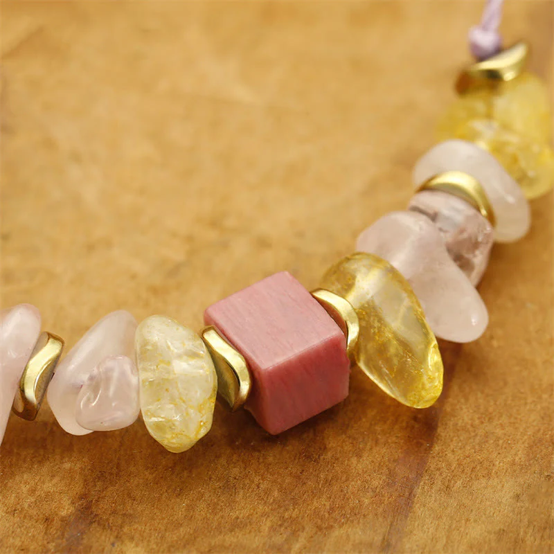Buddha Stones Thank You Quarzo Rosa Citrino Rodonite Passionale - Image 12