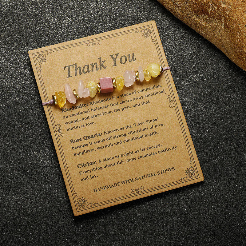 Buddha Stones Thank You Quarzo Rosa Citrino Rodonite Passionale - Image 13
