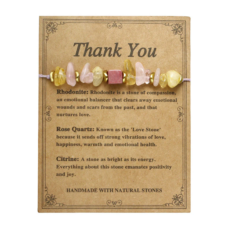 Buddha Stones Thank You Quarzo Rosa Citrino Rodonite Passionale - Image 14