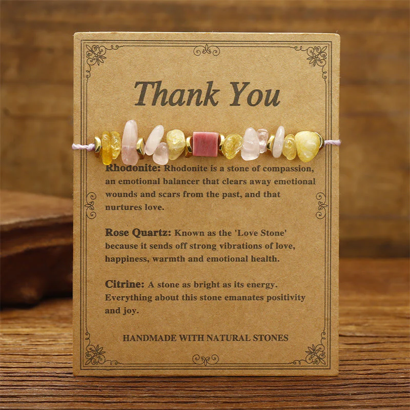Buddha Stones Thank You Quarzo Rosa Citrino Rodonite Passionale - Image 2
