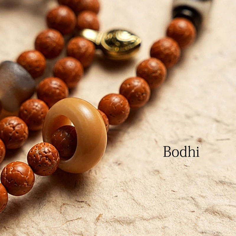 Buddha Stones Tibet Bodhi Seed 108 Mala Beads Saggezza Pace Bracciale Collana - Image 17