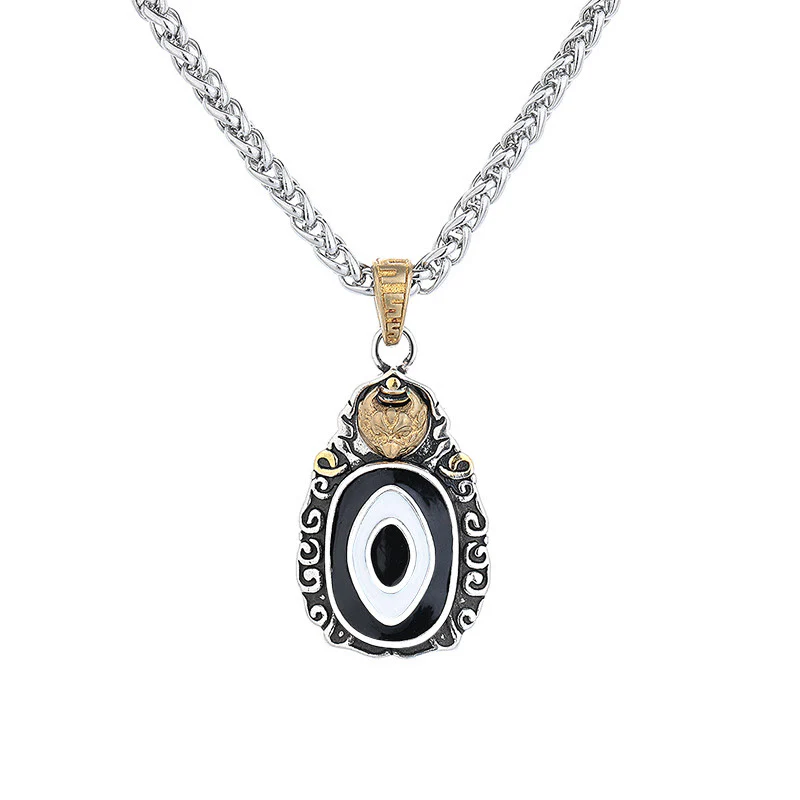 Buddha Stones Tibet Dzi Bead Garuda Modello Rame Metallo Ricchezza Collana Pendente - Image 2