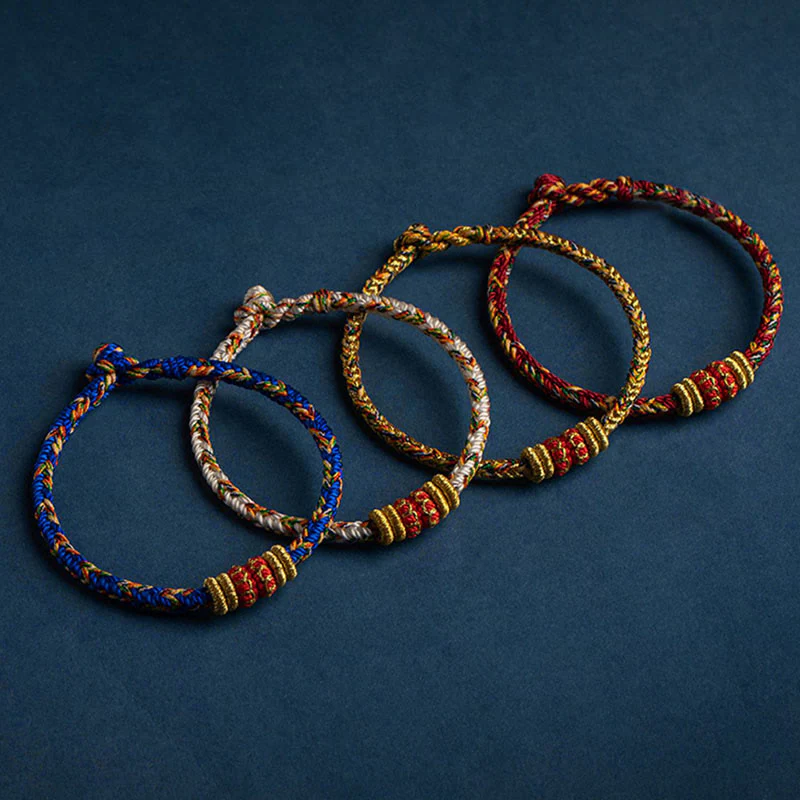 Buddha Stones Tibet Fatto a mano Zodiaco cinese Buddha natale Fortuna Forza Braccialetto di corda intrecciata - Image 2