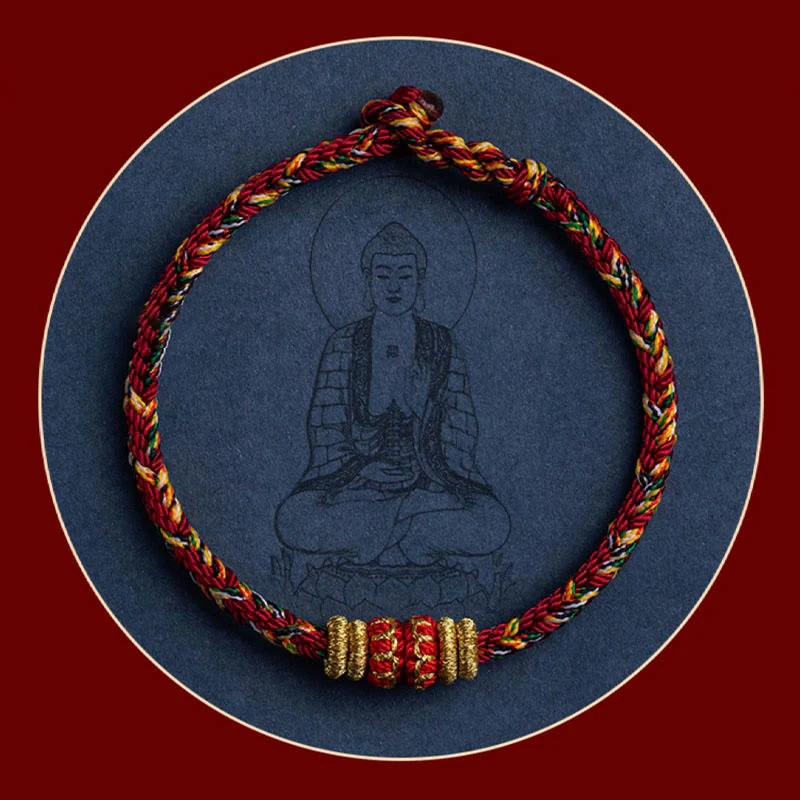 Buddha Stones Tibet Fatto a mano Zodiaco cinese Buddha natale Fortuna Forza Braccialetto di corda intrecciata - Image 30