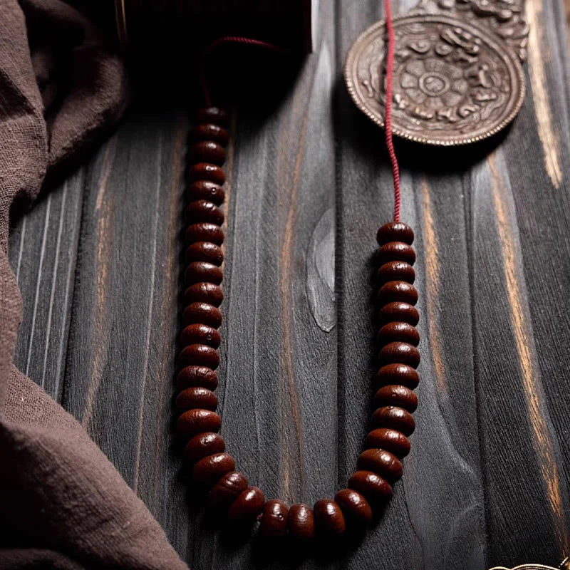 Buddha Stones Tibet naturale 108 Mala perline viola Bodhi Seed Hetian ciano giada rame Dorje braccialetto della pace - Image 19