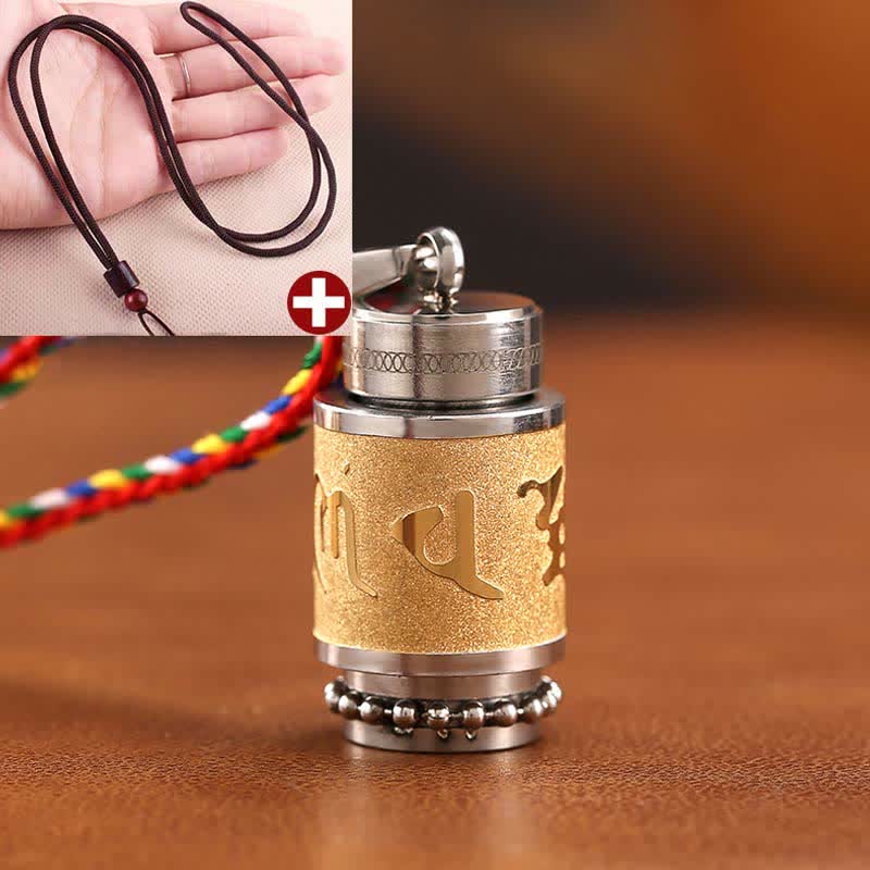 Buddha Stones Tibet Om Mani Padme Hum Shurangama Mantra Titanio Acciaio Saggezza Amuleto Collana Pendente - Image 21