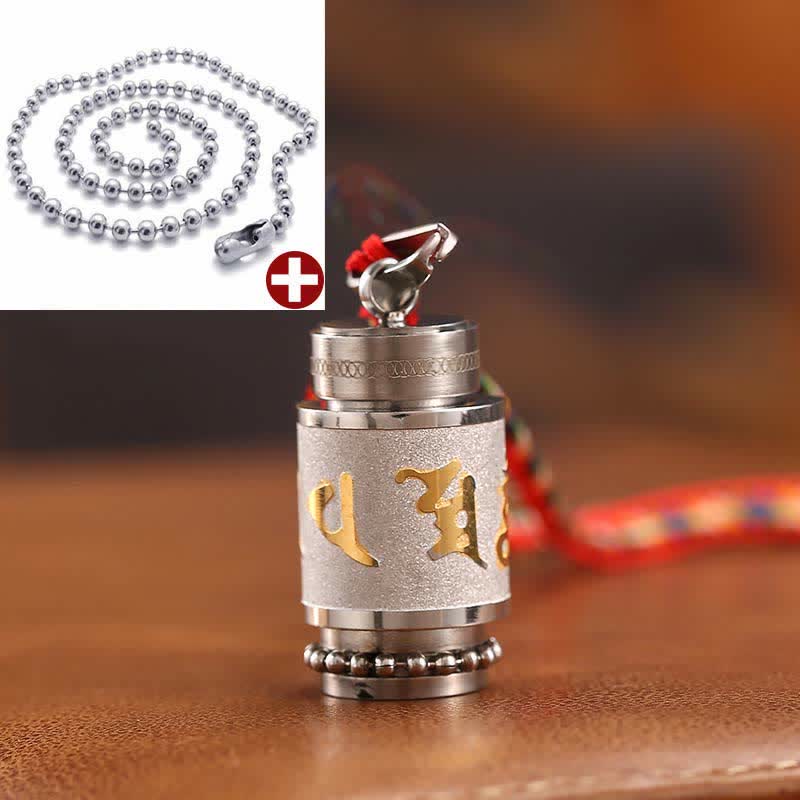 Buddha Stones Tibet Om Mani Padme Hum Shurangama Mantra Titanio Acciaio Saggezza Amuleto Collana Pendente - Image 26