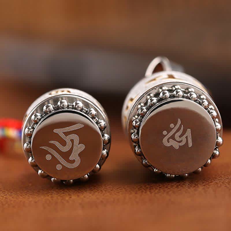 Buddha Stones Tibet Om Mani Padme Hum Shurangama Mantra Titanio Acciaio Saggezza Amuleto Collana Pendente - Image 27