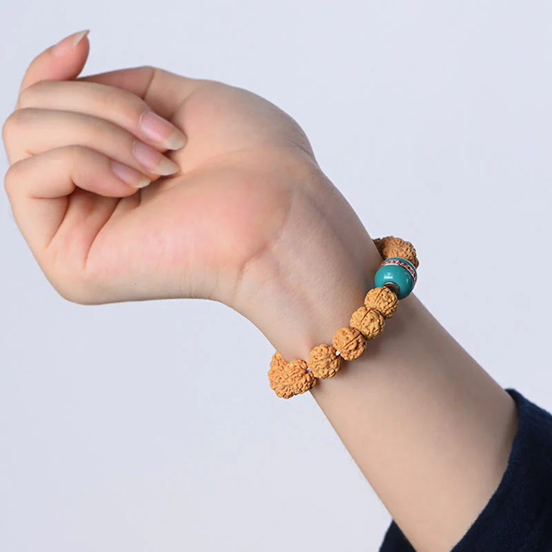Buddha Stones Tibet Rudraksha Bodhi Seme Ricchezza Auspicio Bracciale - Image 10