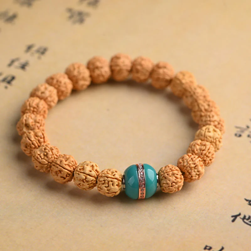 Buddha Stones Tibet Rudraksha Bodhi Seme Ricchezza Auspicio Bracciale - Image 30