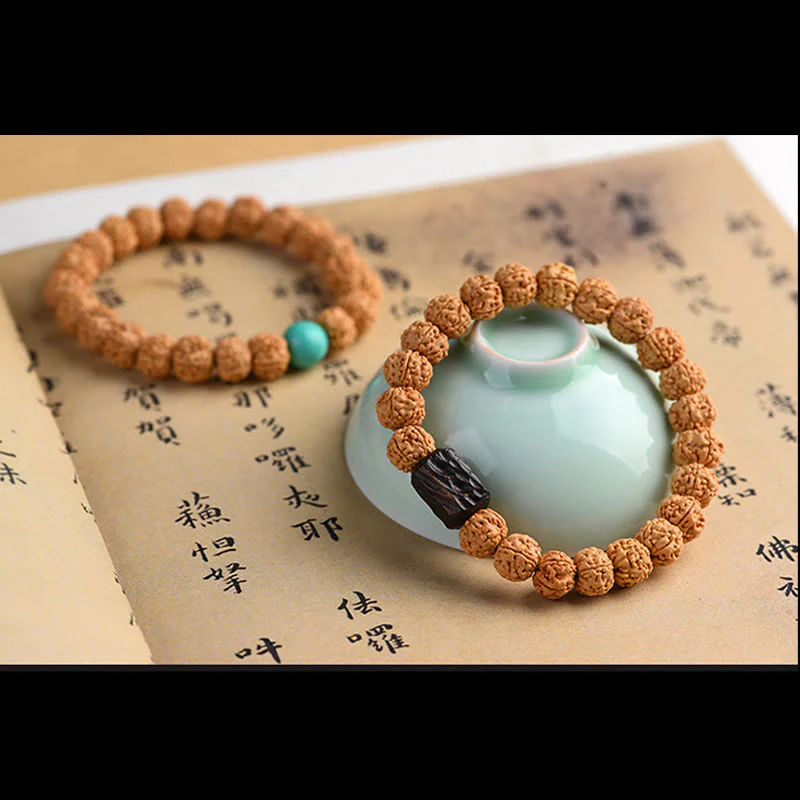 Buddha Stones Tibet Rudraksha Bodhi Seme Ricchezza Auspicio Bracciale - Image 33