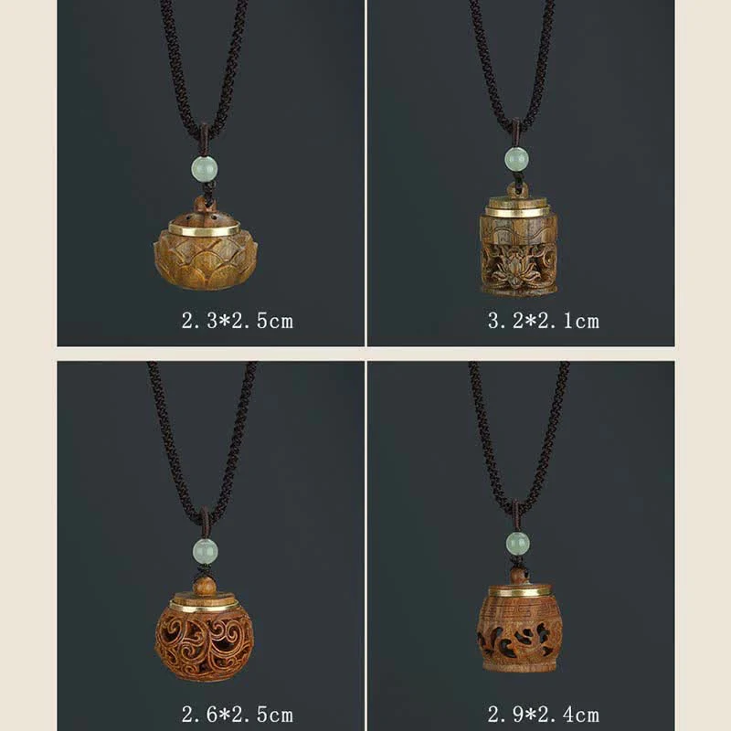 Buddha Stones Tibet Sandalo verde Palissandro Om Mani Padme Hum Loto Collana pendente rilassante positivo - Image 19