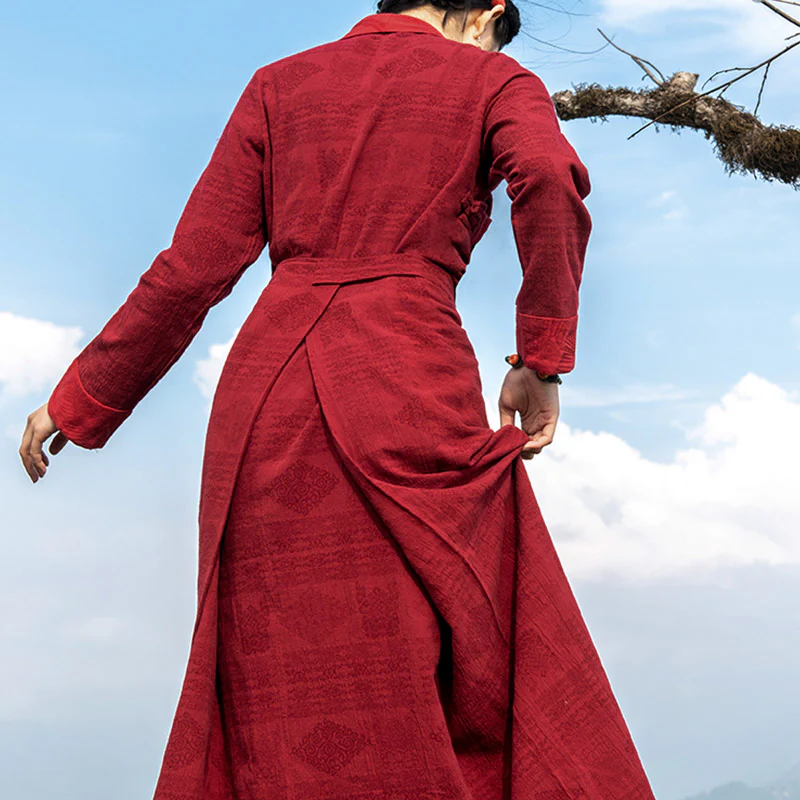 Buddha Stones Tibetan Dress Clothing Lhasa Abito lungo avvolgente Maxi abito Abbigliamento donna - Image 8