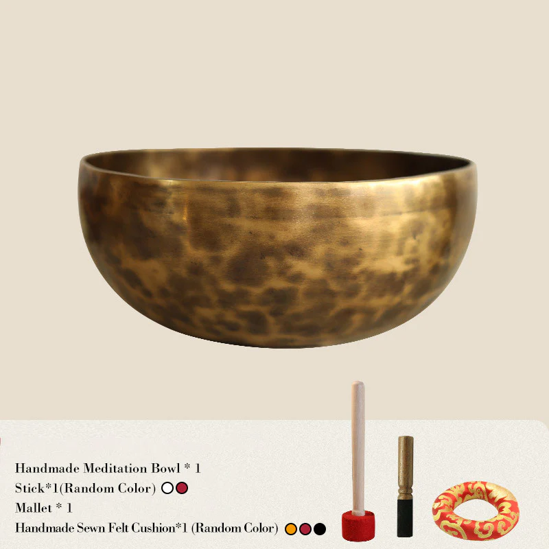 Buddha Stones Tibetan Sound Bowl Artigianale per Guarigione e Meditazione Set di Campane Tibetane per Canto ad Energia Positiva - Image 4