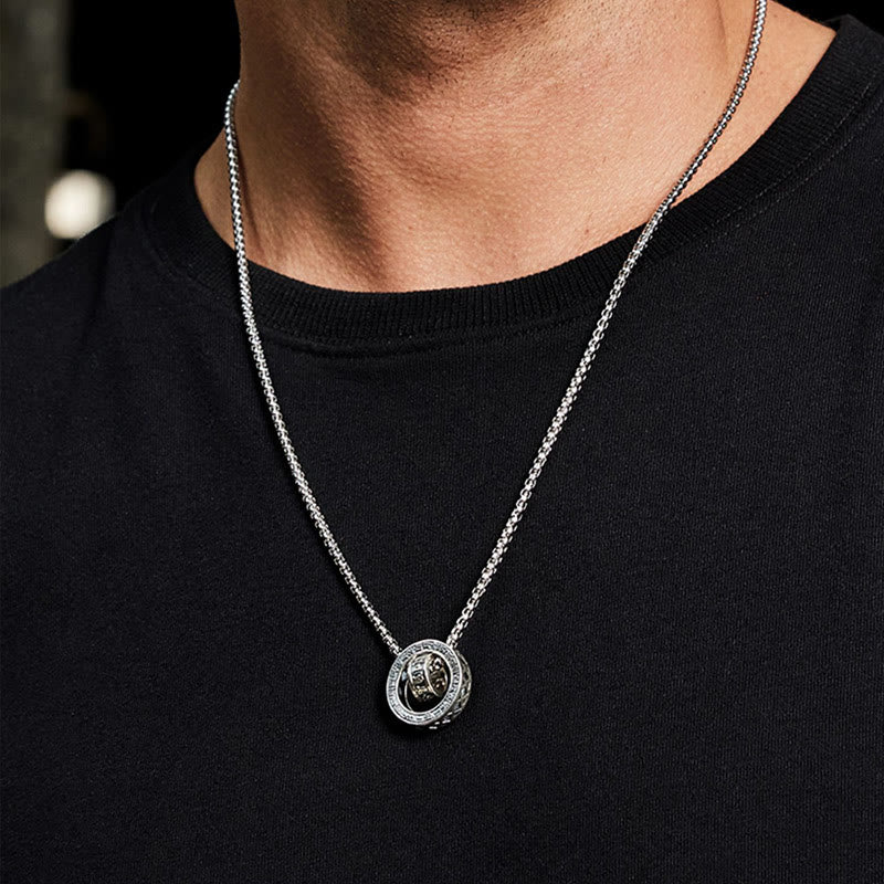 Buddha Stones Tibetano Om Mani Padme Hum Intagliato Pace Purezza Catena Collana Pendente - Image 11