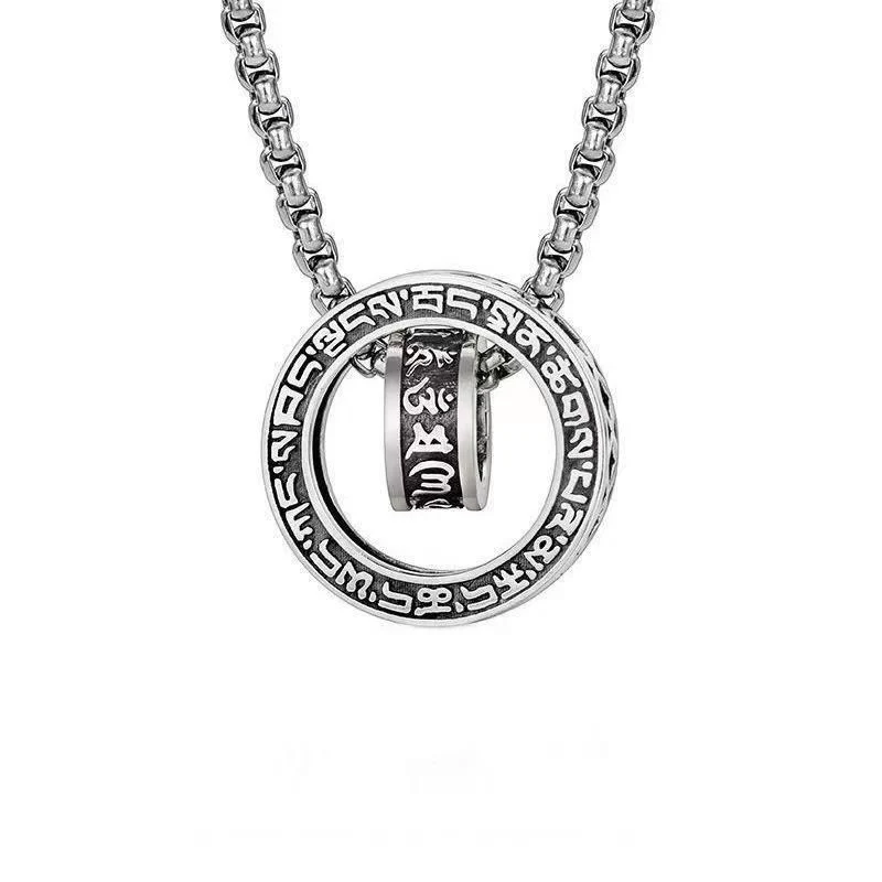 Buddha Stones Tibetano Om Mani Padme Hum Intagliato Pace Purezza Catena Collana Pendente - Image 17
