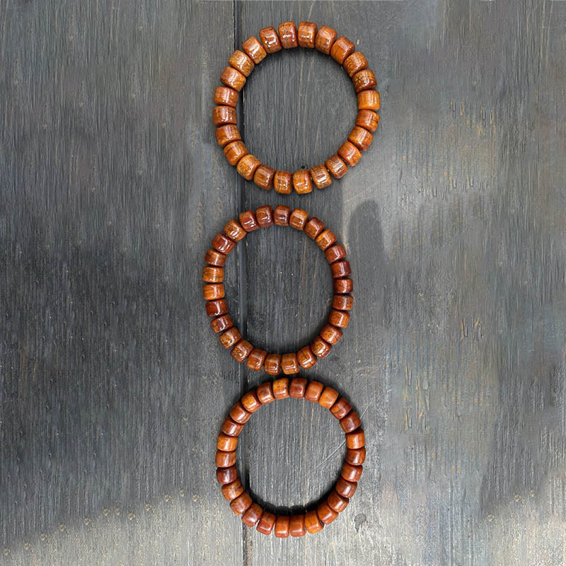 Braccialetto di forza Buddha Stones di osso tibetane, perline Dzi a tre occhi, corno di pecora, agata rossa - Image 13