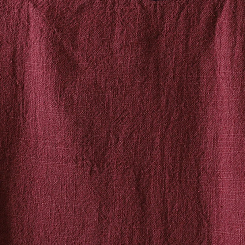Giacca da donna in cotone e lino con collo alto e bottoni a rana, tinta unita, con motivo Buddha Stones. - Image 12
