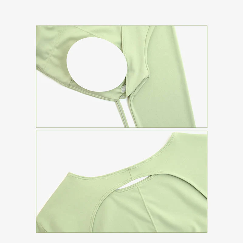 Buddha Stones Top senza spalline a maniche lunghe con reggiseno e pantaloni svasati, completo fitness e yoga - Image 17