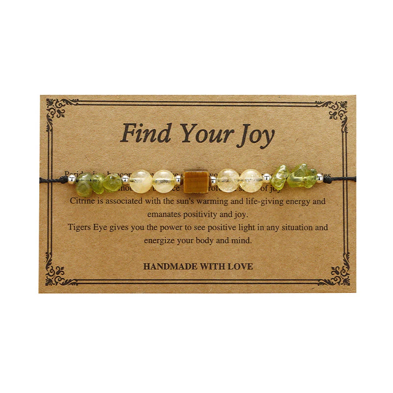 Buddha Stones Trova la tua gioia Braccialetto in corda della pace con peridoto, citrino, occhio di tigre - Image 13