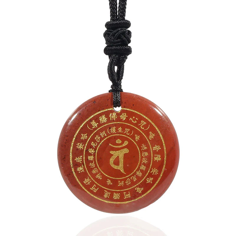 Buddha Stones Vairocana Tathagata Mantra Sanscrito Vari Cristalli Ossidiana Nera Avventurina Verde Forza Collana Pendente - Image 24