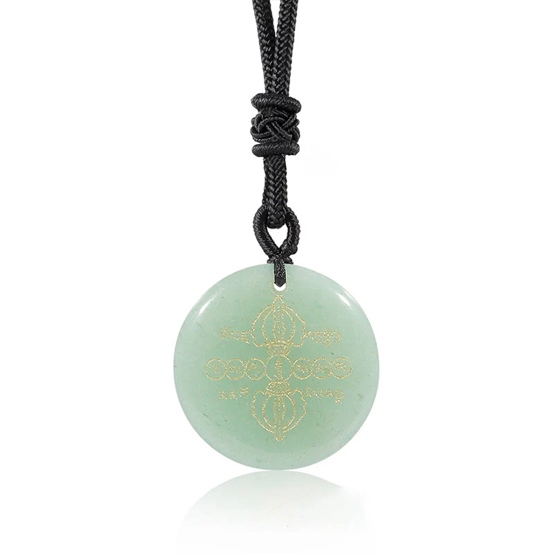 Buddha Stones Vajra Dorje Modello sanscrito Naturale Vario Cristallo Ossidiana nera Collana pendente - Image 18