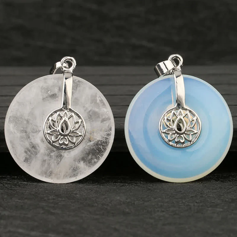 Buddha Stones Vari cristalli Ametista Cristallo rosa Loto Collana pendente curativa - Image 23