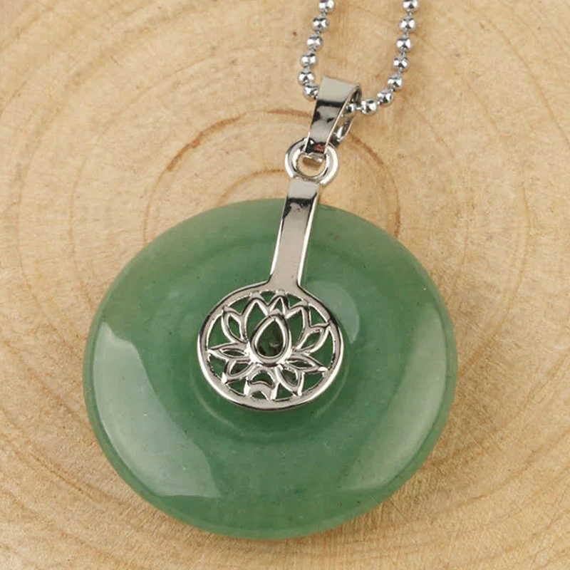 Buddha Stones Vari cristalli Ametista Cristallo rosa Loto Collana pendente curativa - Image 25