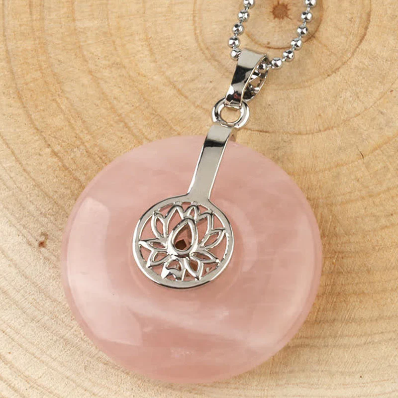 Buddha Stones Vari cristalli Ametista Cristallo rosa Loto Collana pendente curativa - Image 9