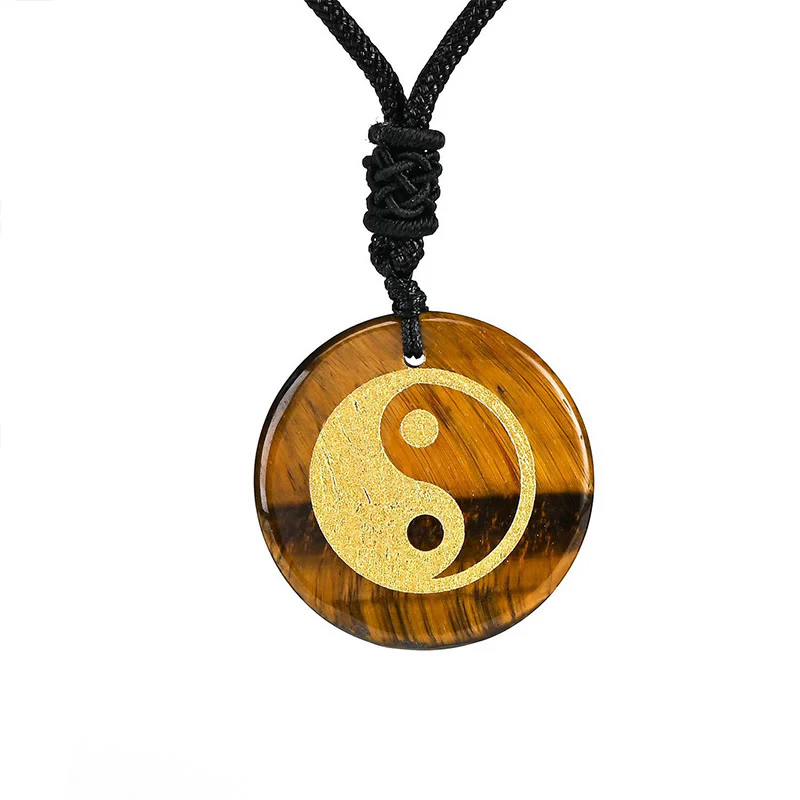 Buddha Stones Vari cristalli Ametista Occhio di tigre Avventurina verde Yin Yang Collana pendente spirituale - Image 23