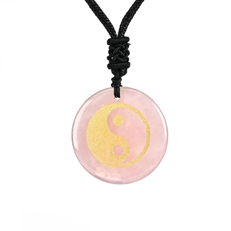 Buddha Stones Vari cristalli Ametista Occhio di tigre Avventurina verde Yin Yang Collana pendente spirituale - Image 29