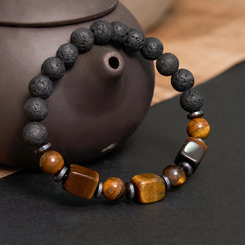 Buddha Stones Vari Cristalli Pietra lavica Bracciale Calma - Image 10