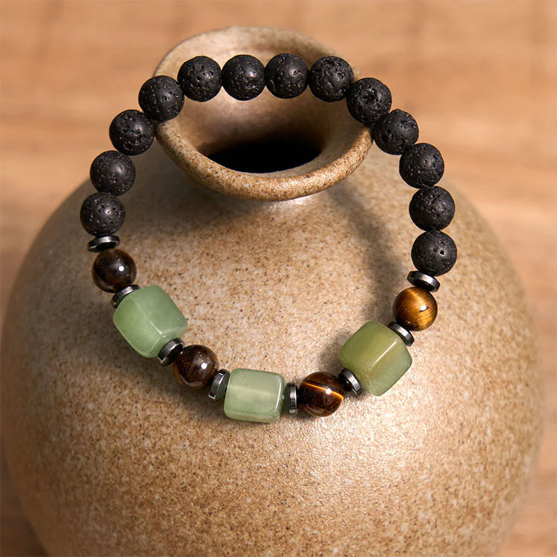 Buddha Stones Vari Cristalli Pietra lavica Bracciale Calma - Image 21