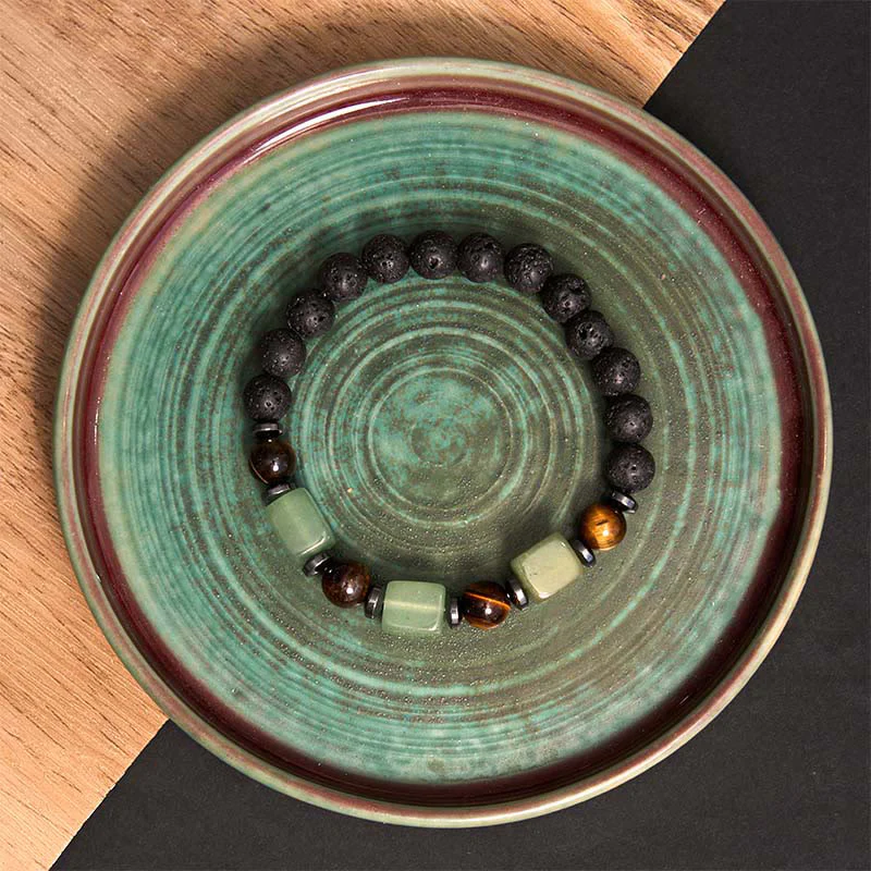 Buddha Stones Vari Cristalli Pietra lavica Bracciale Calma - Image 25