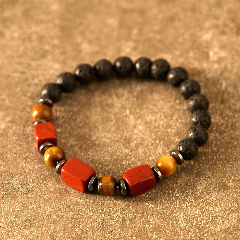 Buddha Stones Vari Cristalli Pietra lavica Bracciale Calma - Image 32