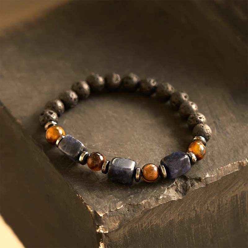 Buddha Stones Vari Cristalli Pietra lavica Bracciale Calma - Image 37