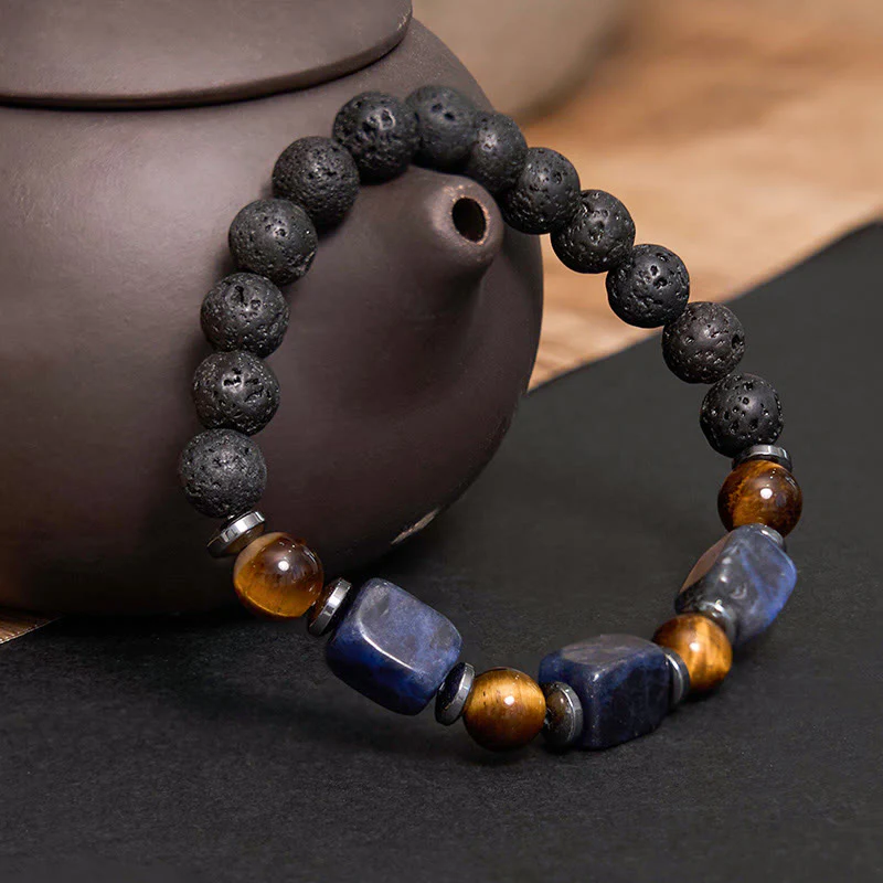 Buddha Stones Vari Cristalli Pietra lavica Bracciale Calma - Image 38
