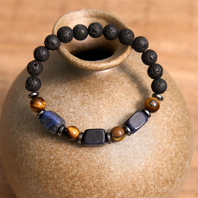 Buddha Stones Vari Cristalli Pietra lavica Bracciale Calma - Image 39