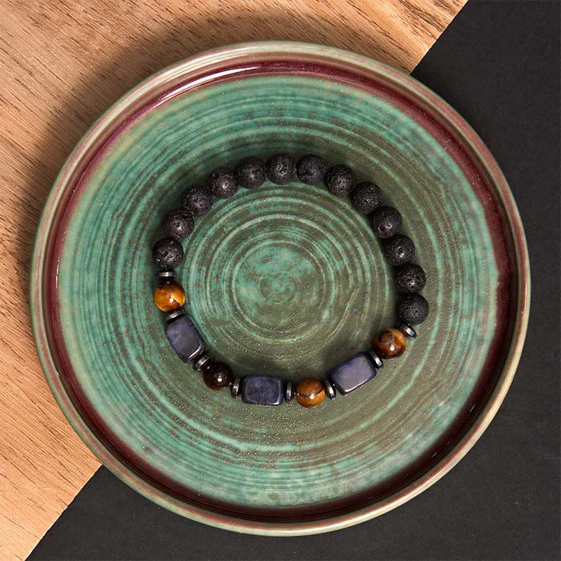 Buddha Stones Vari Cristalli Pietra lavica Bracciale Calma - Image 42